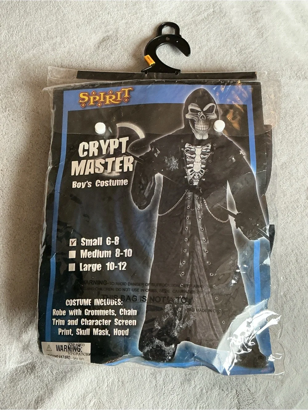Spirit Crypt Master Halloween Boys 6 - 8 Costume - Black